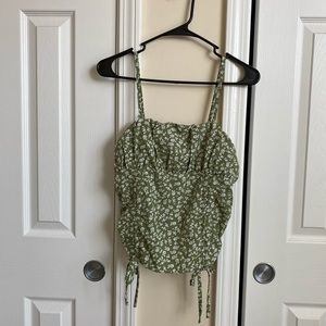 *SOLD* Floral tank with adjustable drawstring sides